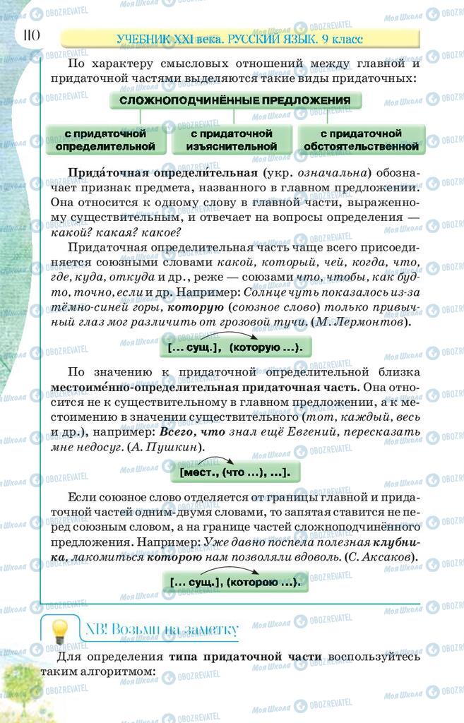 Підручники Російська мова 9 клас сторінка 110