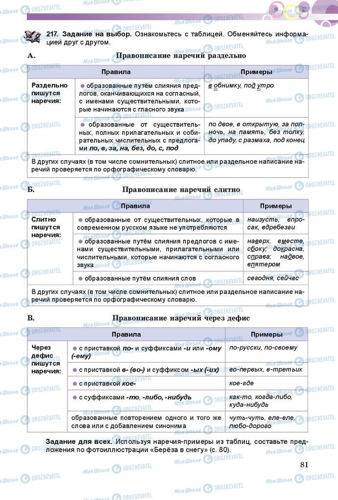 Підручники Російська мова 9 клас сторінка 81