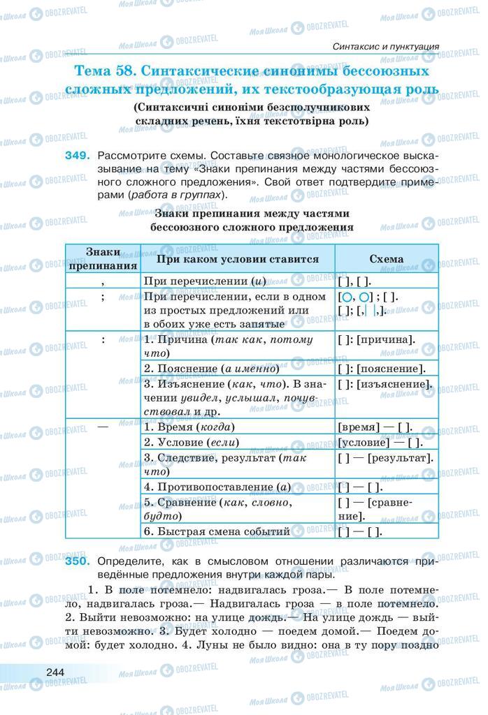Учебники Русский язык 9 класс страница 244