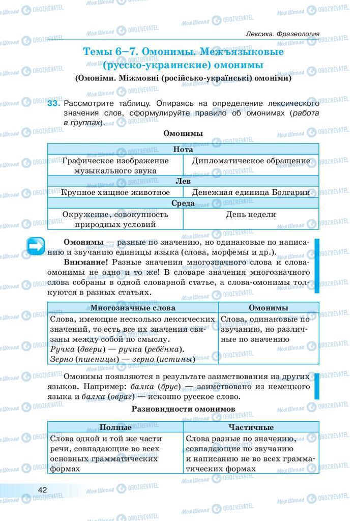 Підручники Російська мова 9 клас сторінка  42