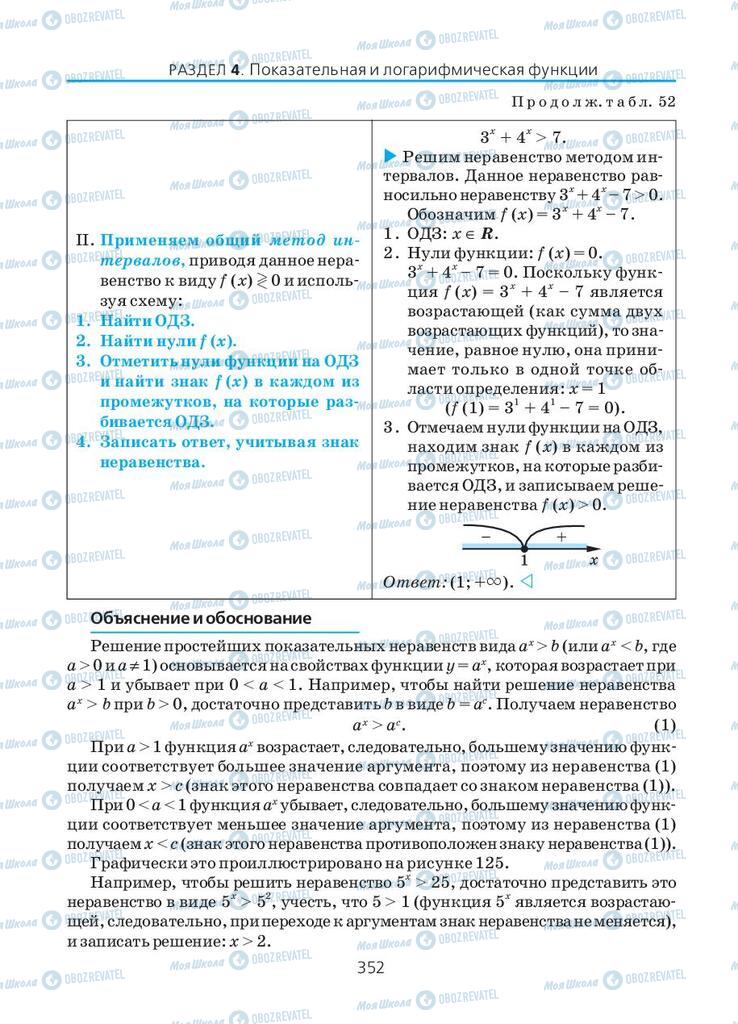 Підручники Алгебра 10 клас сторінка 352