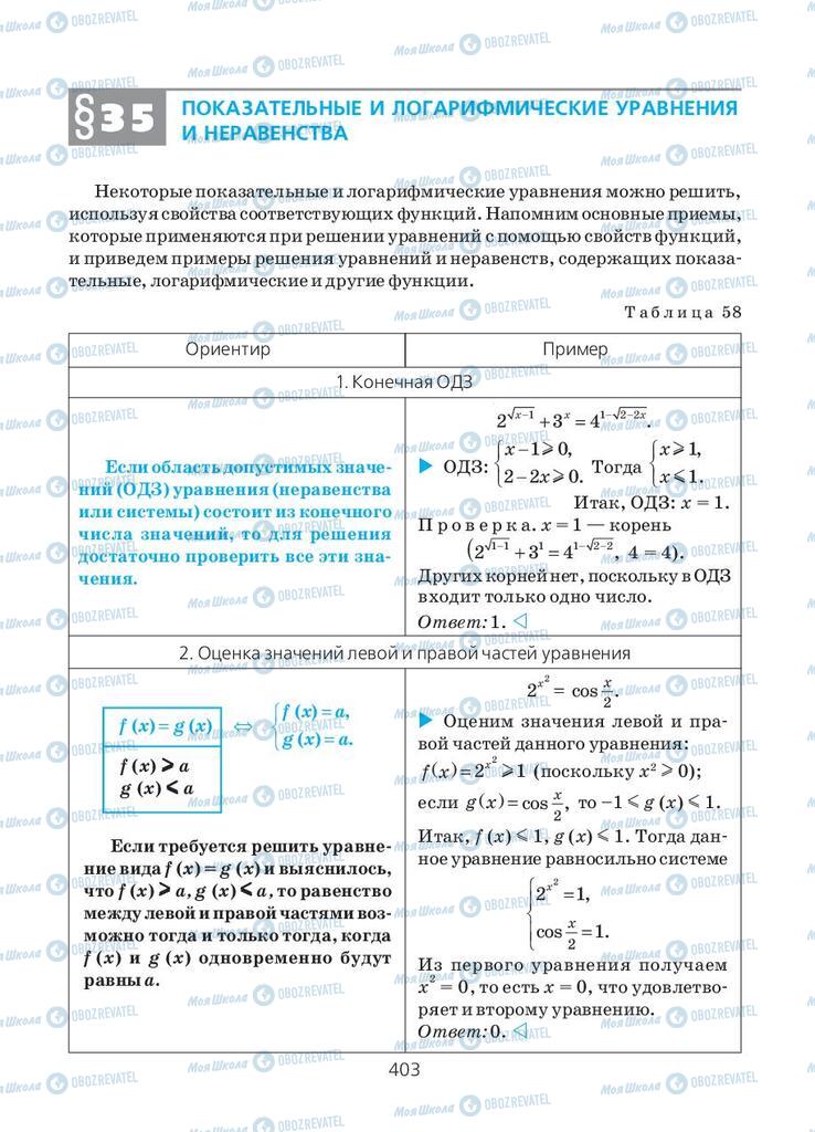 Підручники Алгебра 10 клас сторінка  403