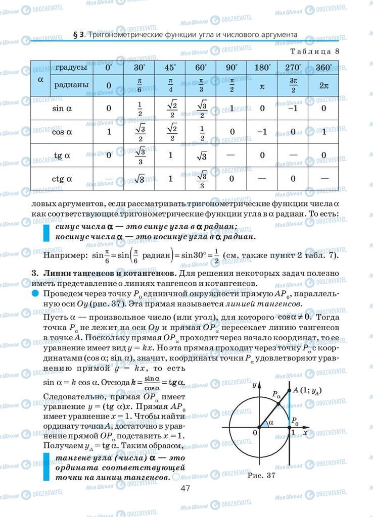 Підручники Алгебра 10 клас сторінка 47