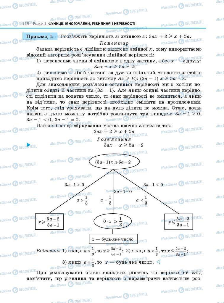 Підручники Алгебра 10 клас сторінка  116