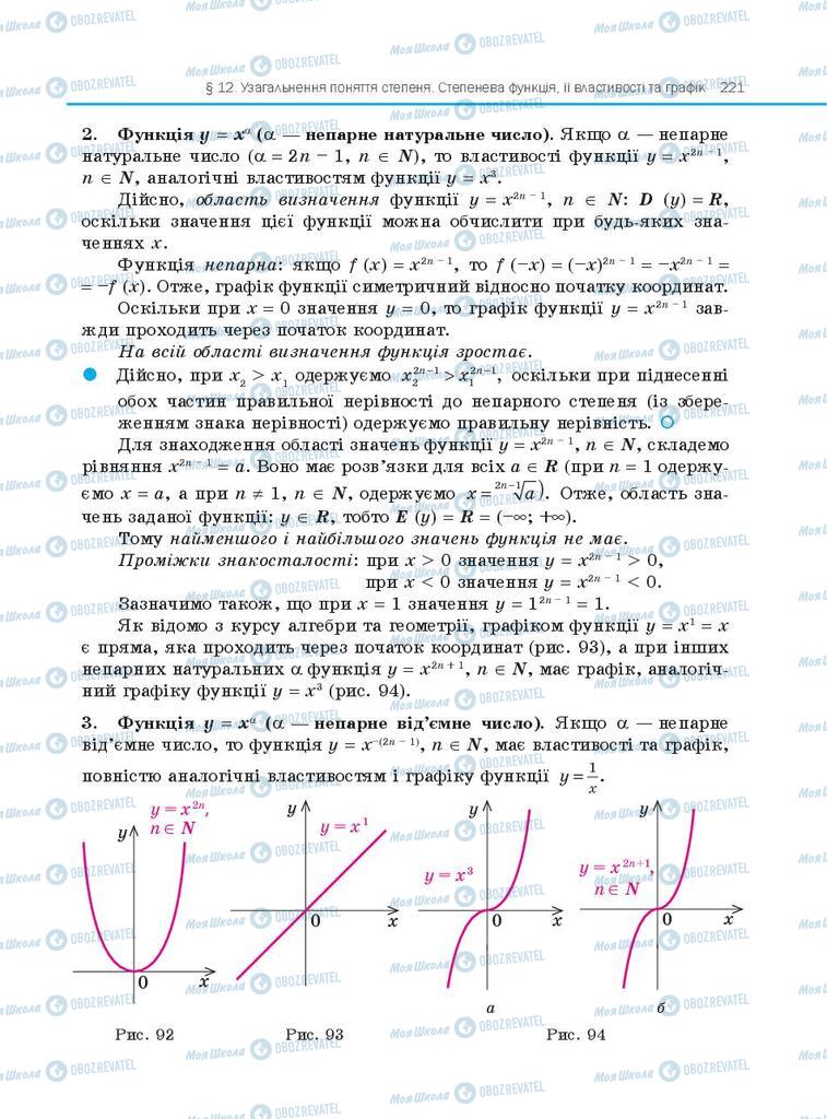 Підручники Алгебра 10 клас сторінка 221