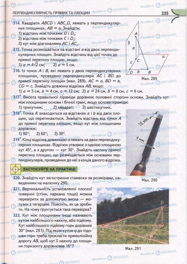 Підручники Математика 10 клас сторінка 225