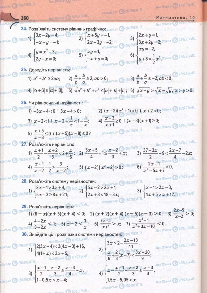 Підручники Математика 10 клас сторінка 260