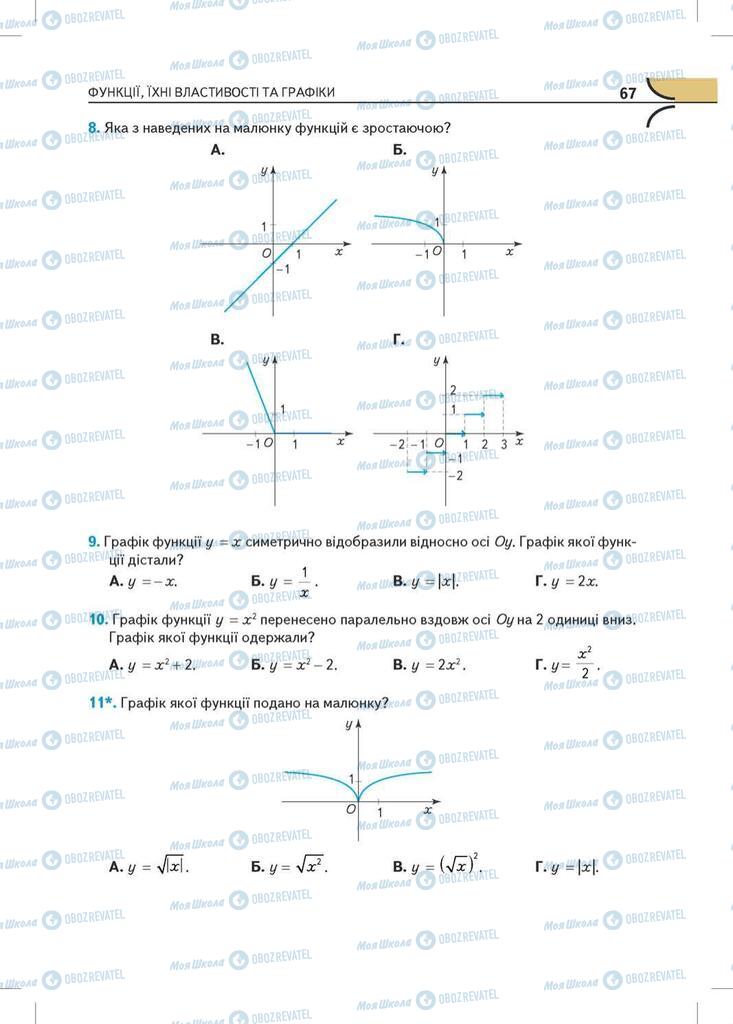 Підручники Математика 10 клас сторінка  67