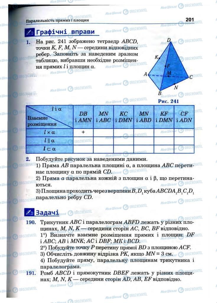 Підручники Математика 10 клас сторінка 201