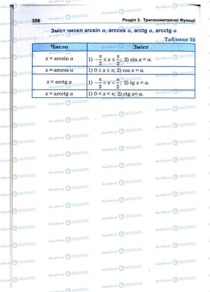 Підручники Математика 10 клас сторінка 356