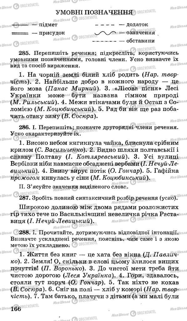 Підручники Українська мова 10 клас сторінка 166