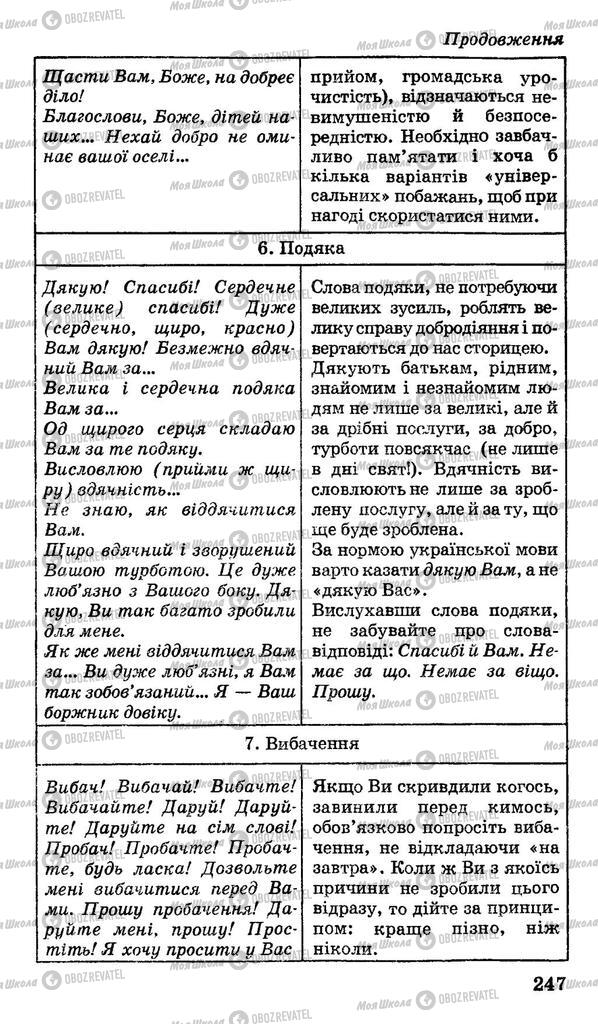 Підручники Українська мова 10 клас сторінка 247