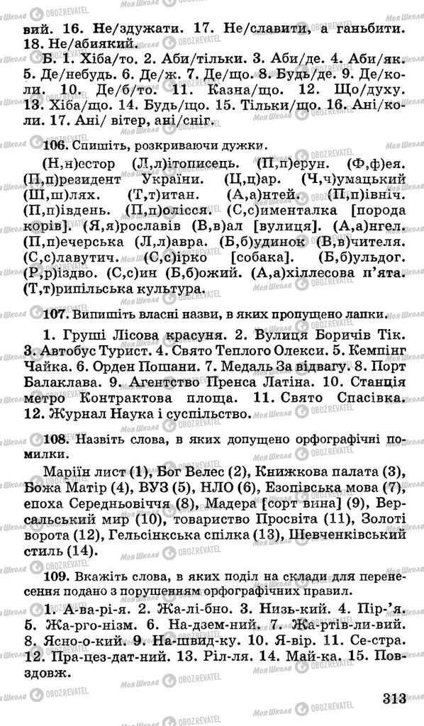 Підручники Українська мова 10 клас сторінка 313