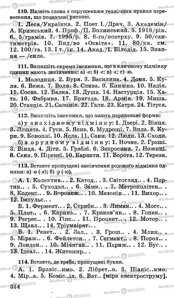 Підручники Українська мова 10 клас сторінка 314