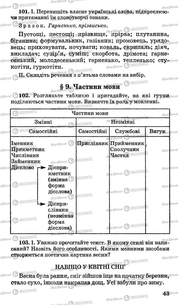 Підручники Українська мова 10 клас сторінка 43