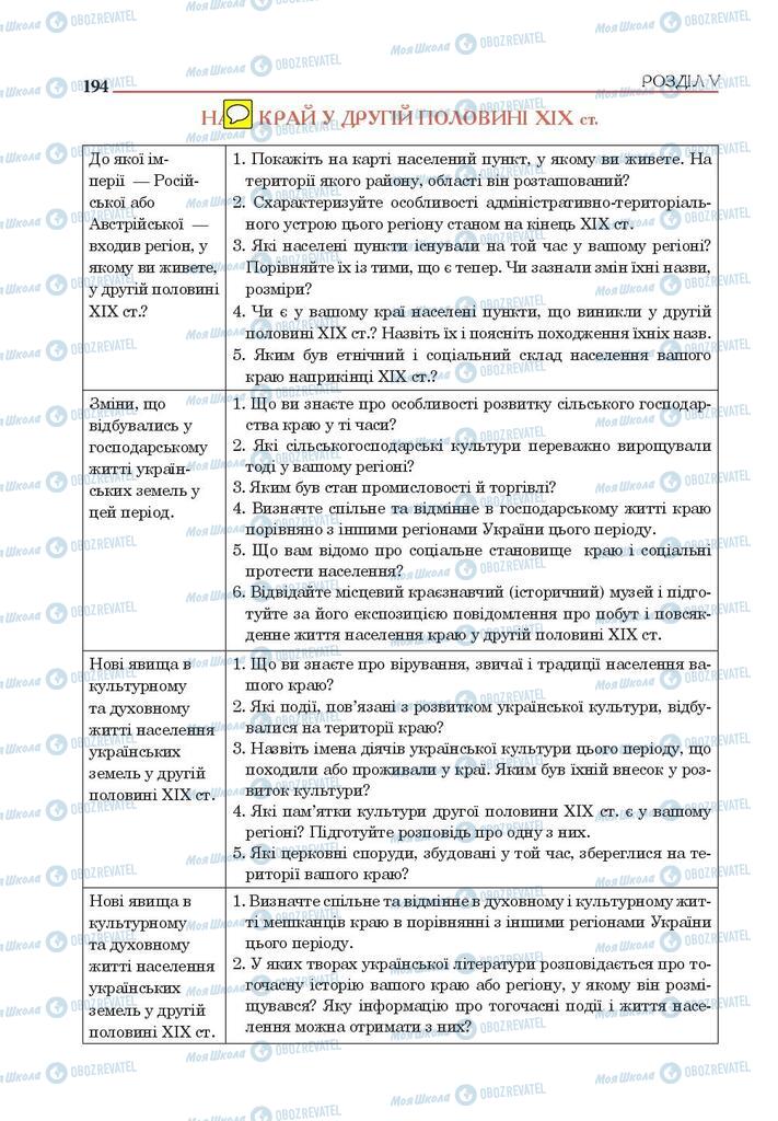 Підручники Історія України 9 клас сторінка 194