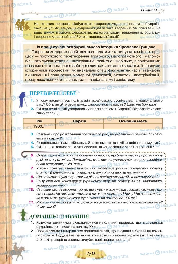 Підручники Історія України 9 клас сторінка 198