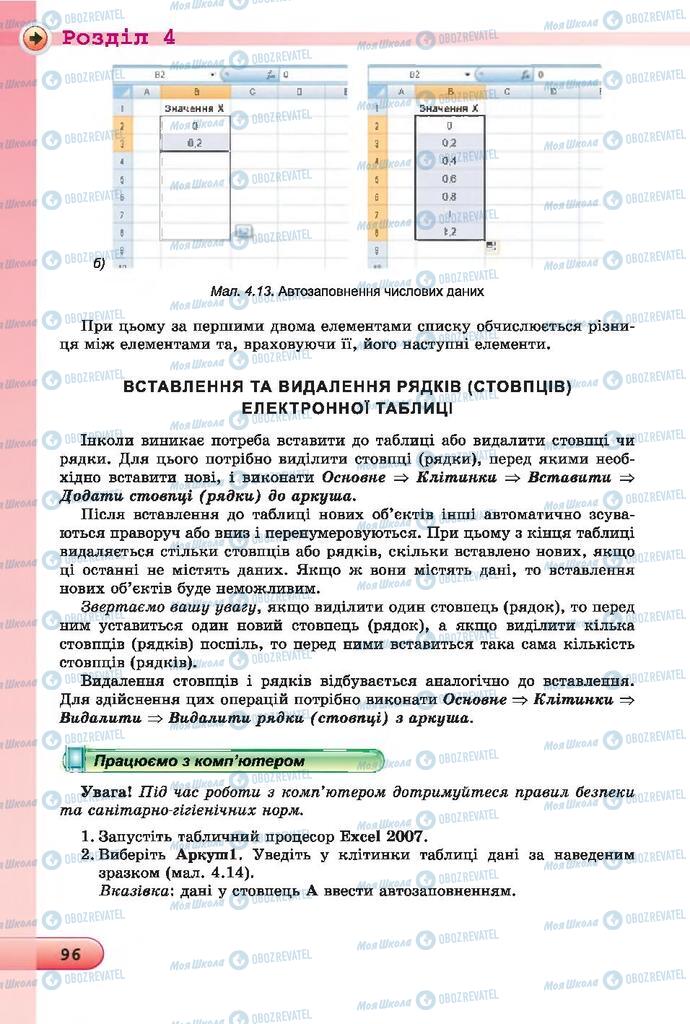 Підручники Інформатика 7 клас сторінка  96