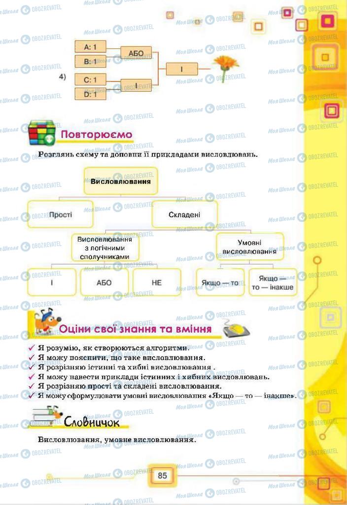 Підручники Інформатика 7 клас сторінка 85