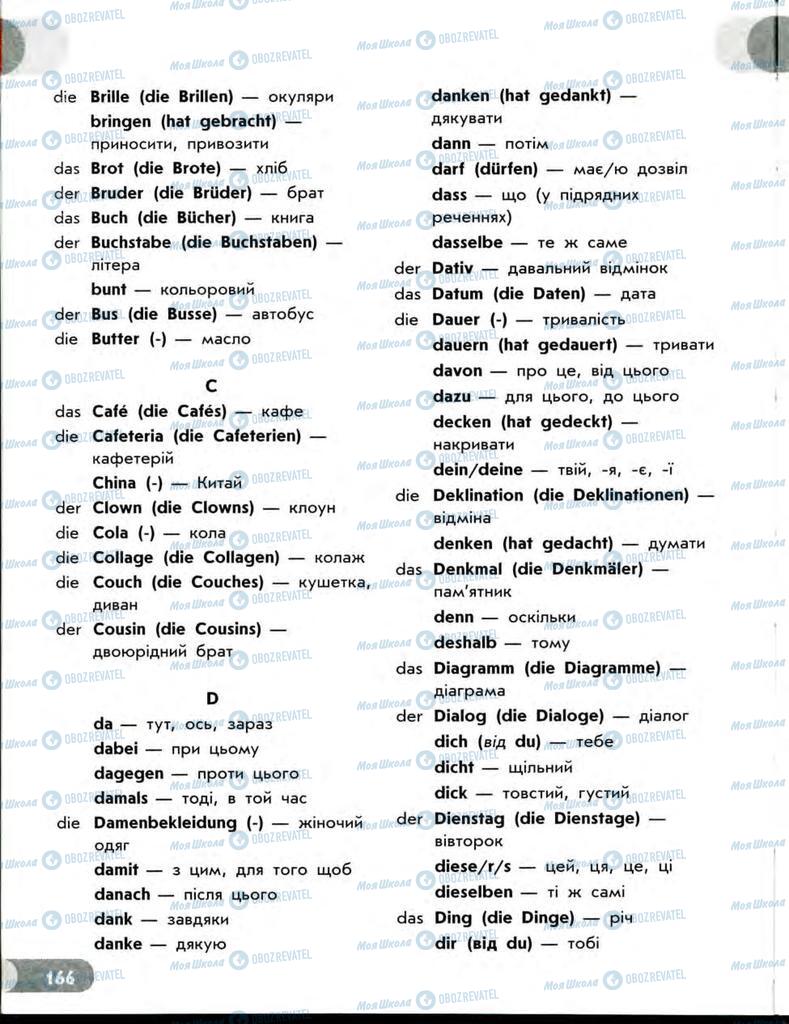 Підручники Німецька мова 7 клас сторінка  166