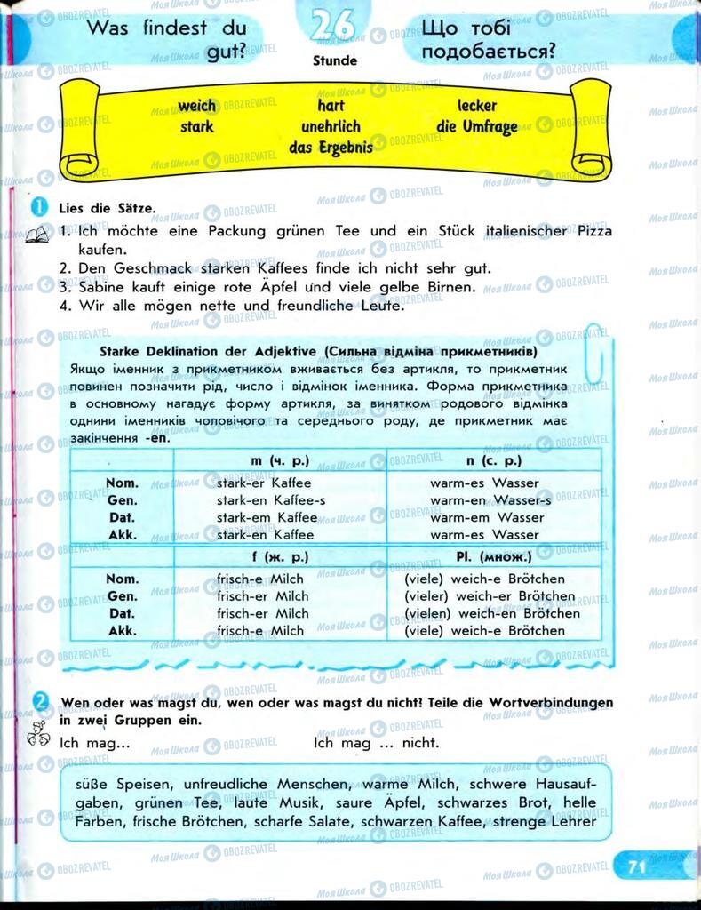 Підручники Німецька мова 7 клас сторінка  71