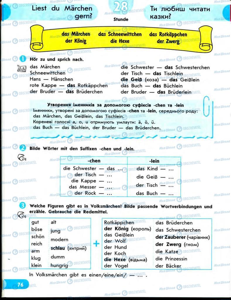 Підручники Німецька мова 7 клас сторінка  76