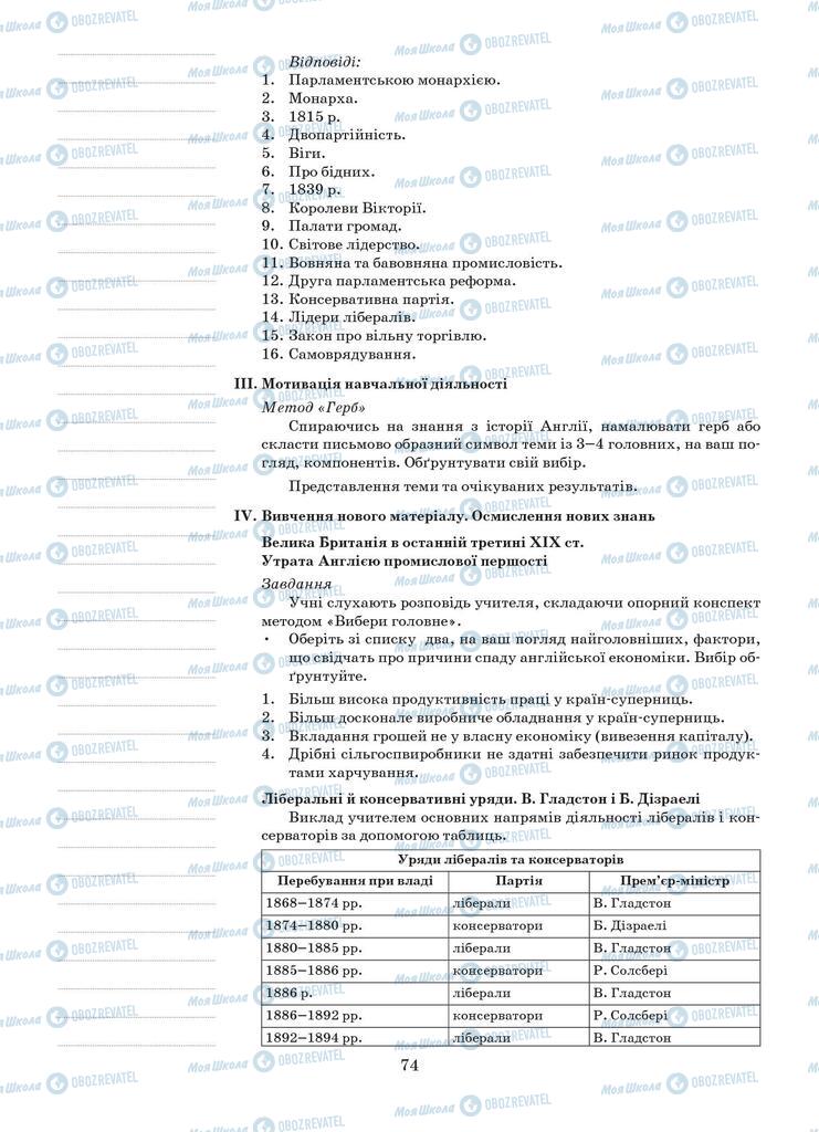 Підручники Всесвітня історія 9 клас сторінка 74