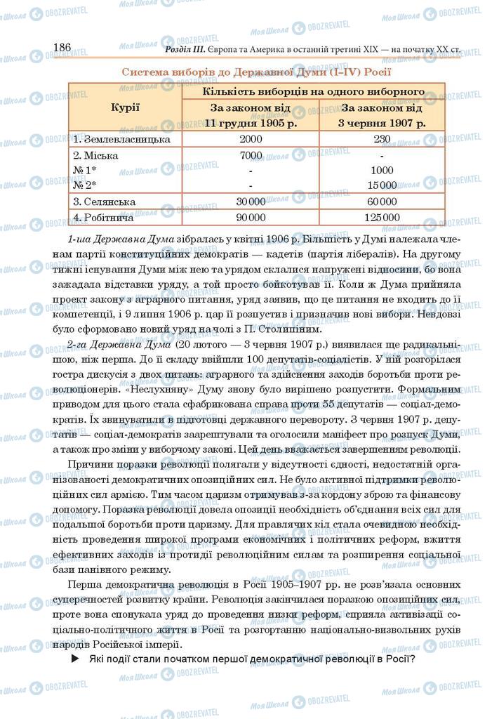 Підручники Всесвітня історія 9 клас сторінка 186