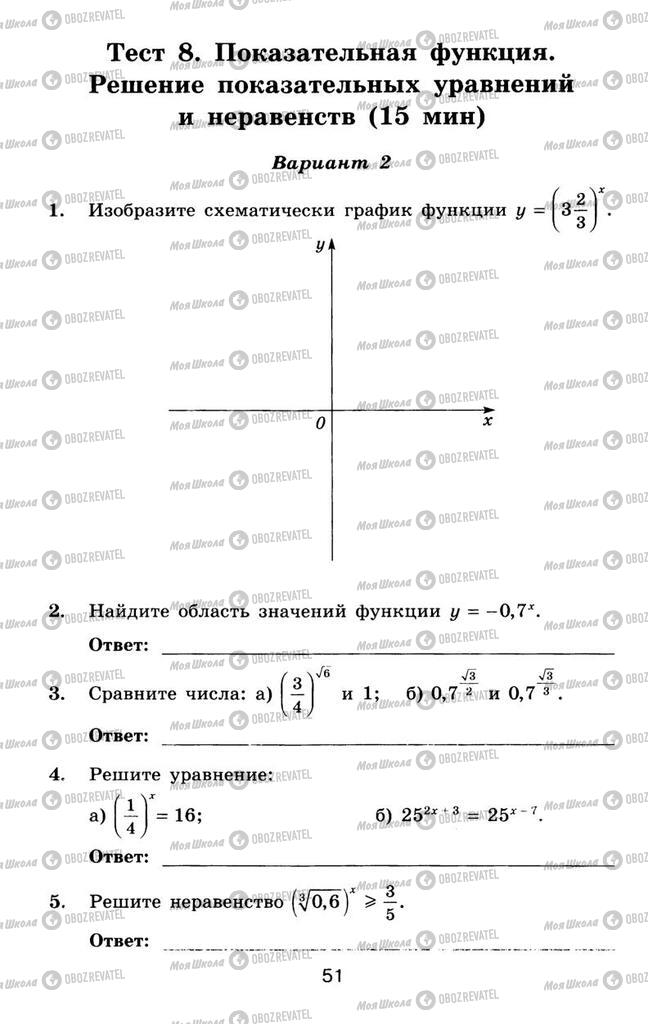 Підручники Алгебра 11 клас сторінка 51