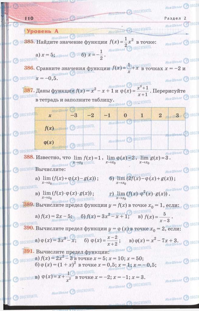 Підручники Алгебра 11 клас сторінка 110