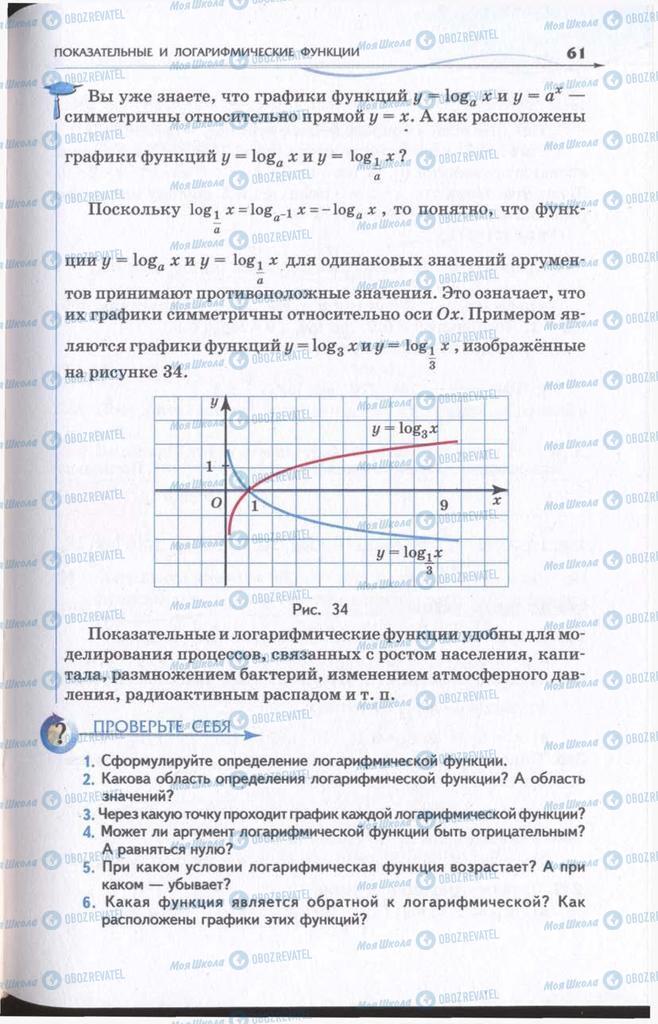 Підручники Алгебра 11 клас сторінка 61