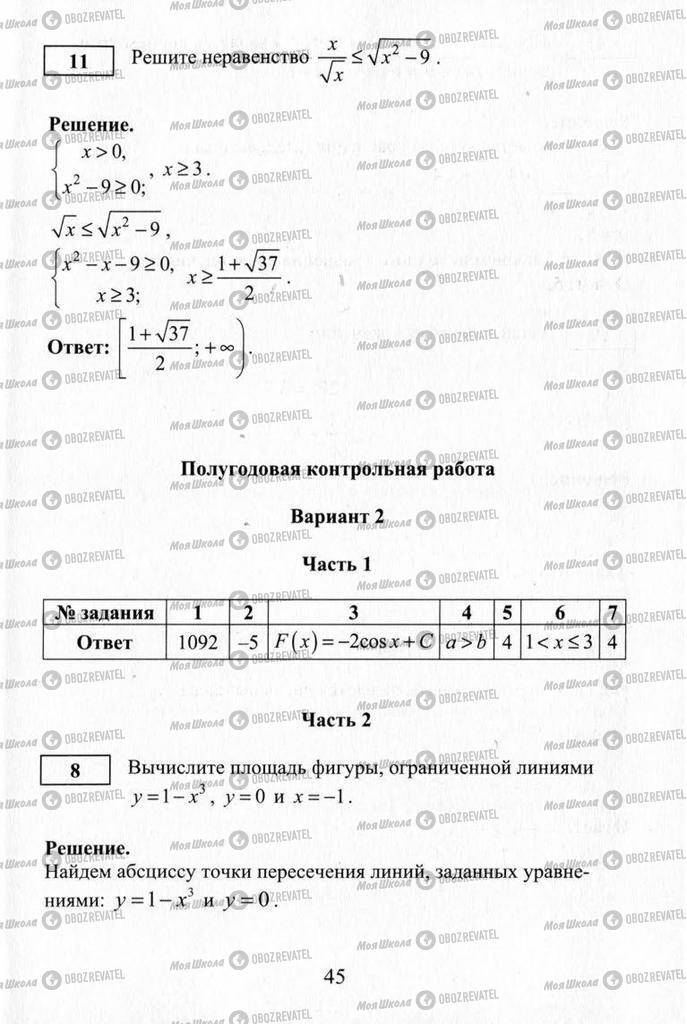 Підручники Алгебра 11 клас сторінка 45