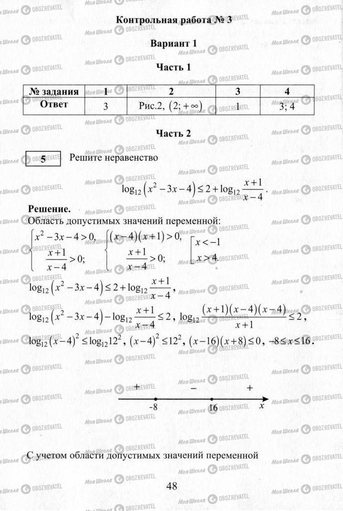 Підручники Алгебра 11 клас сторінка 48