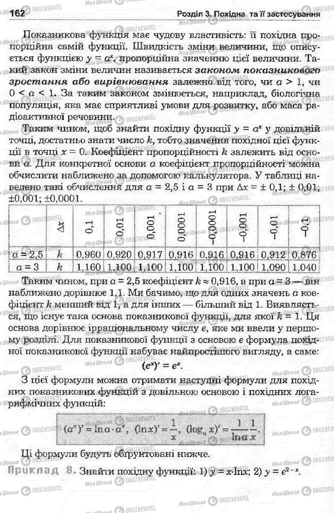 Підручники Математика 11 клас сторінка 162