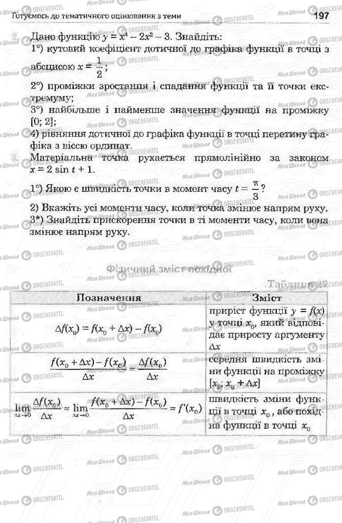 Підручники Математика 11 клас сторінка 197