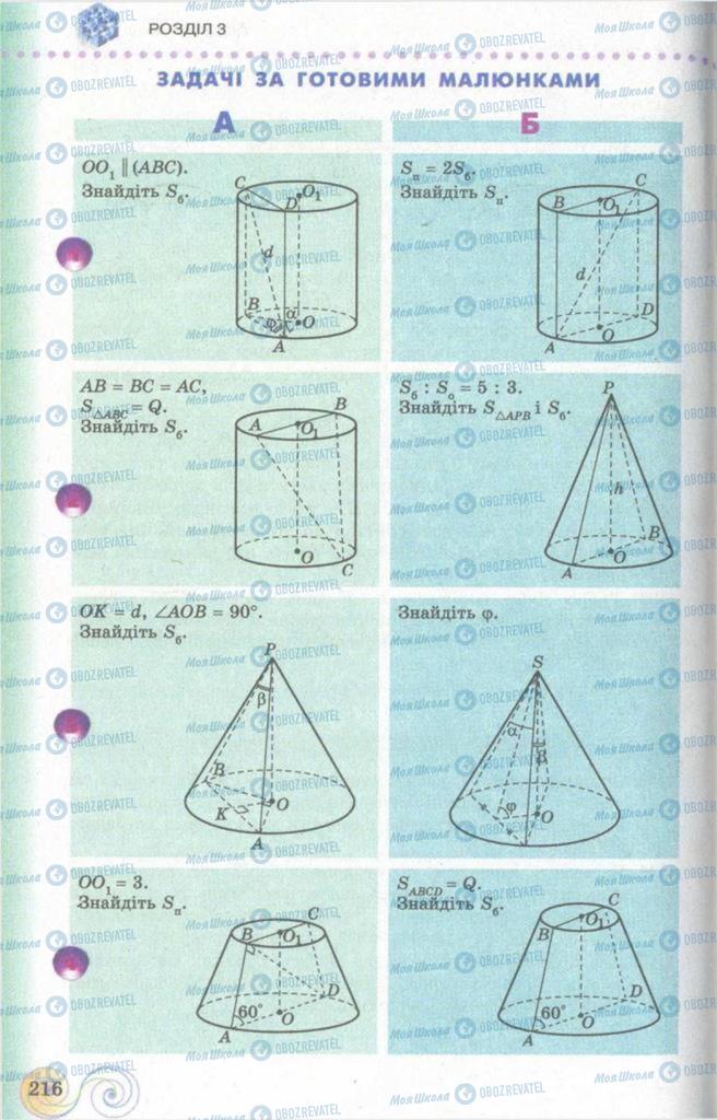 Підручники Геометрія 11 клас сторінка  216