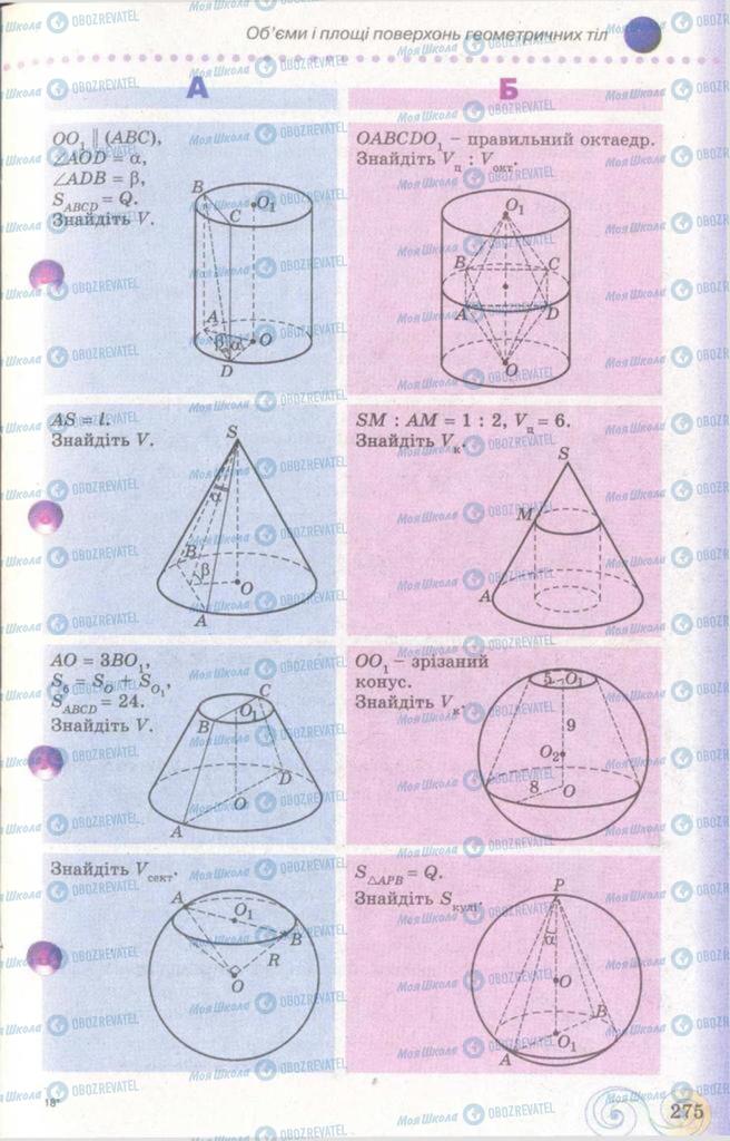 Підручники Геометрія 11 клас сторінка  275