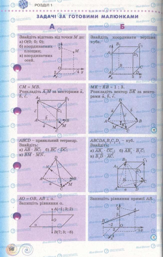 Підручники Геометрія 11 клас сторінка  98