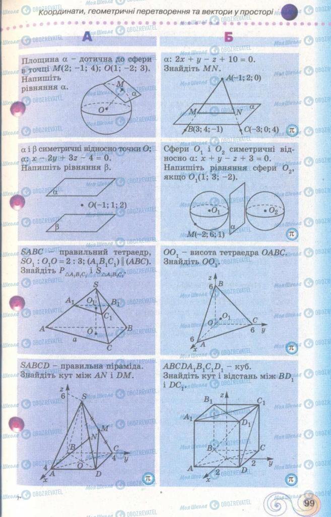 Підручники Геометрія 11 клас сторінка  99
