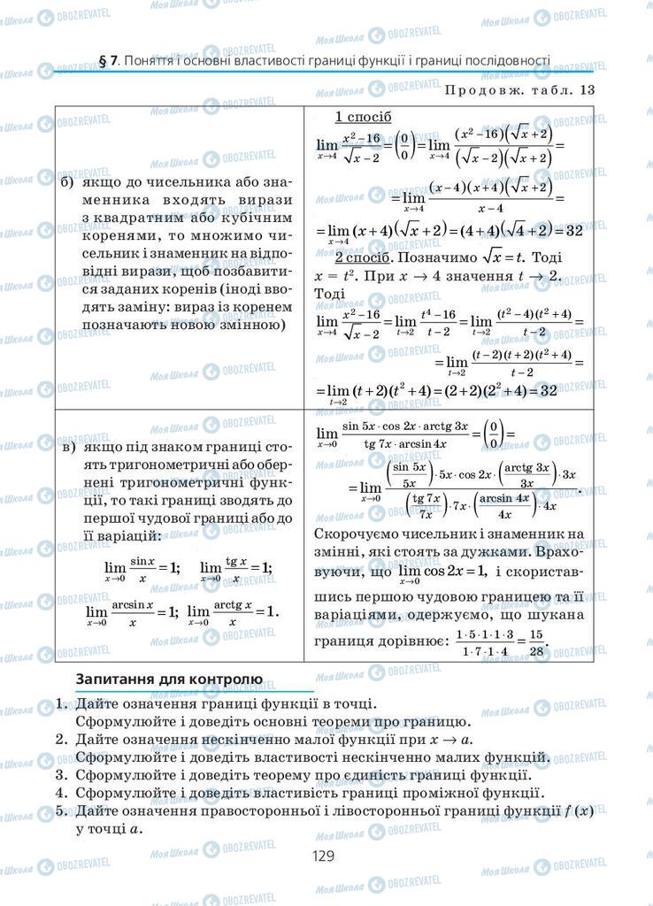 Учебники Алгебра 11 класс страница 129