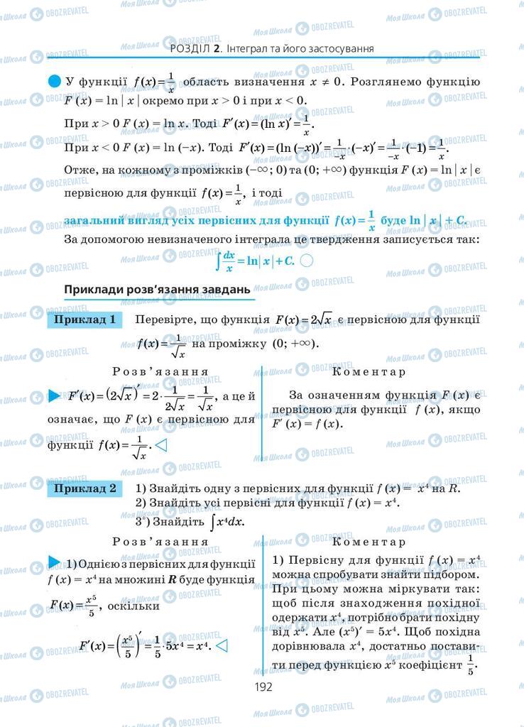 Підручники Алгебра 11 клас сторінка 192