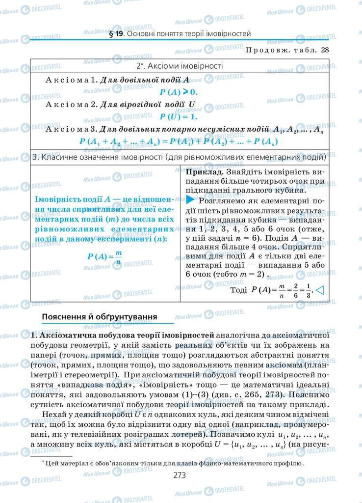 Підручники Алгебра 11 клас сторінка 273