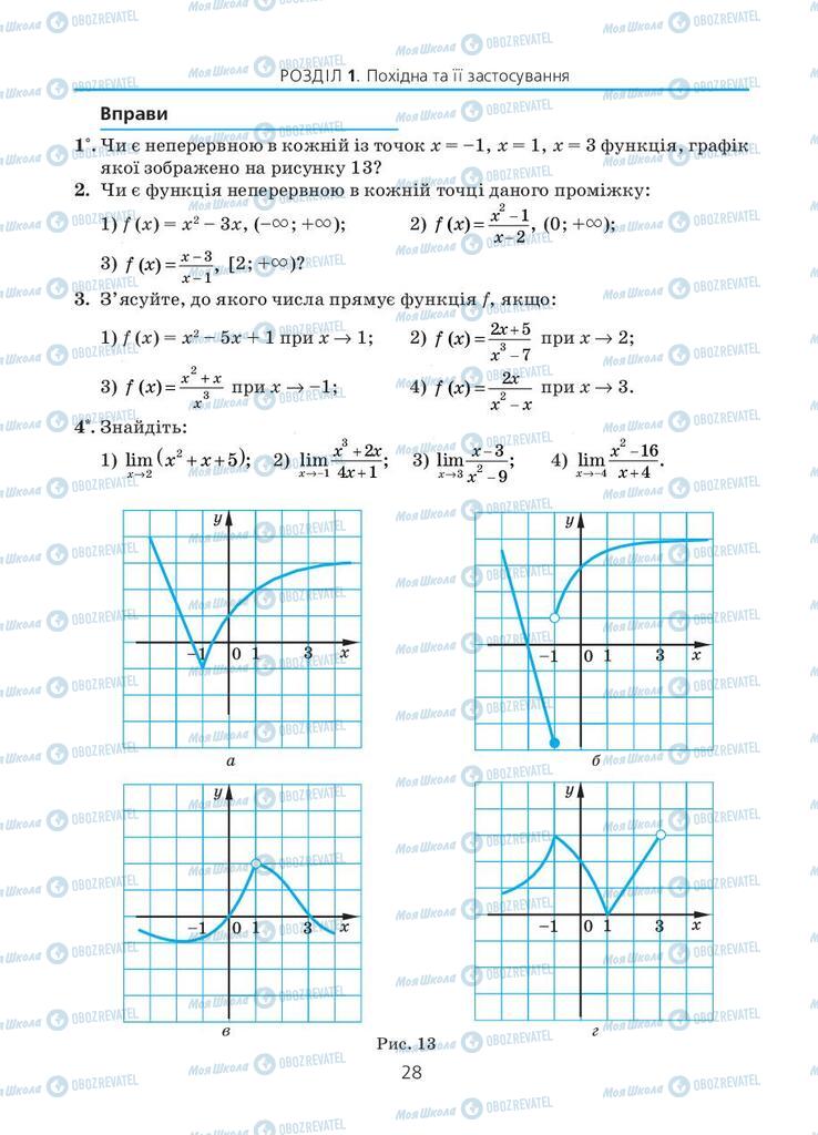 Підручники Алгебра 11 клас сторінка 28