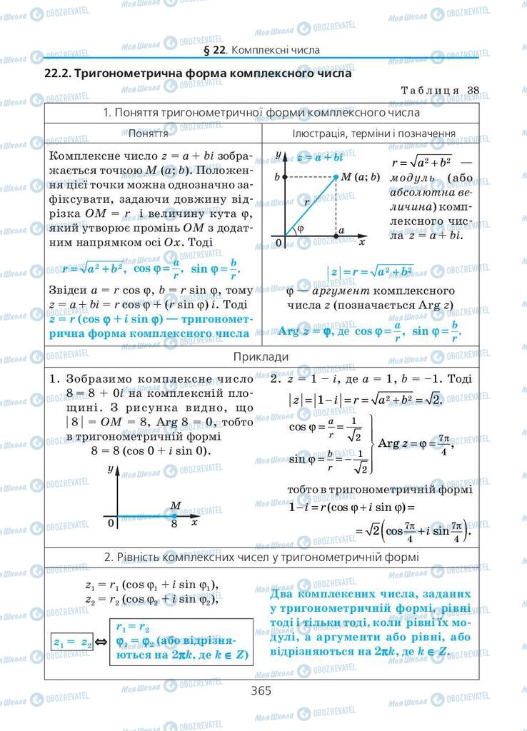 Підручники Алгебра 11 клас сторінка 365
