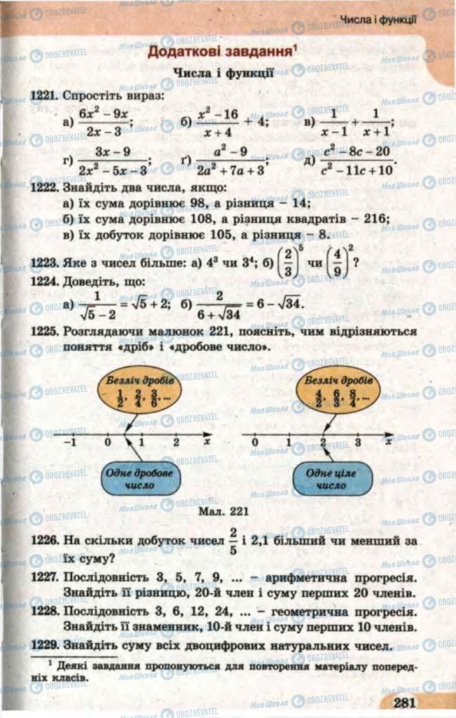 Підручники Математика 11 клас сторінка 281