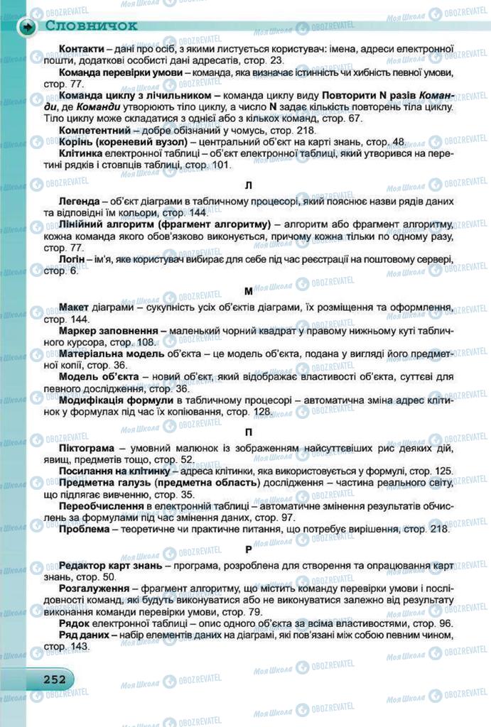 Підручники Інформатика 7 клас сторінка  252