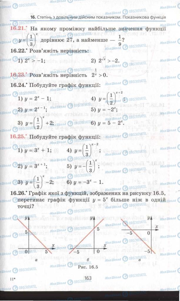 Підручники Алгебра 11 клас сторінка 163