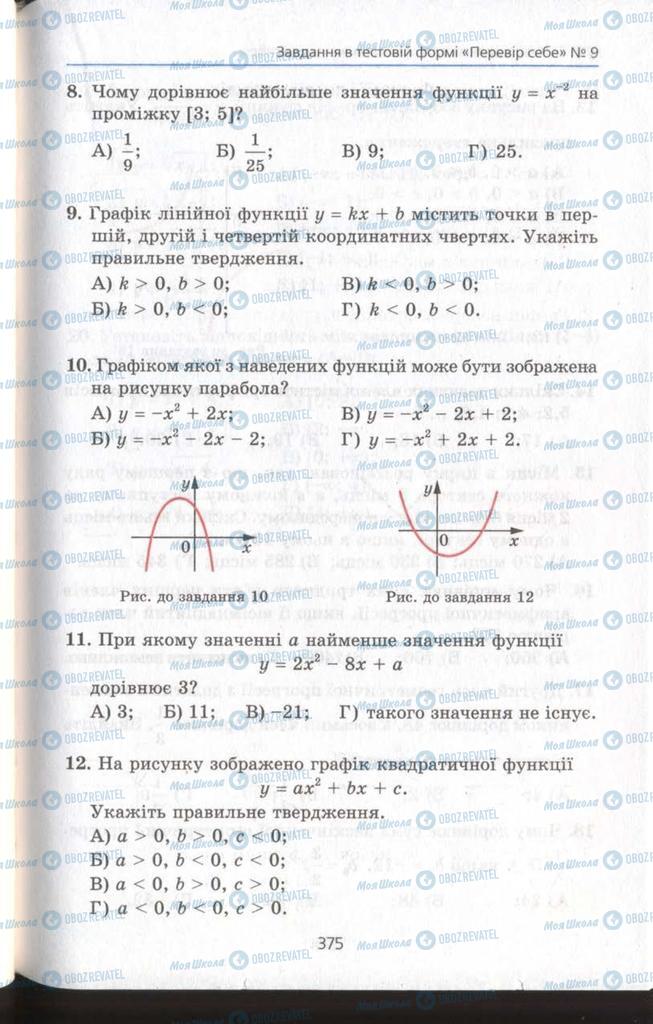 Підручники Алгебра 11 клас сторінка 375