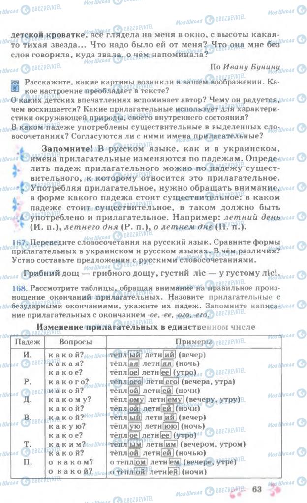 Підручники Російська мова 7 клас сторінка 63