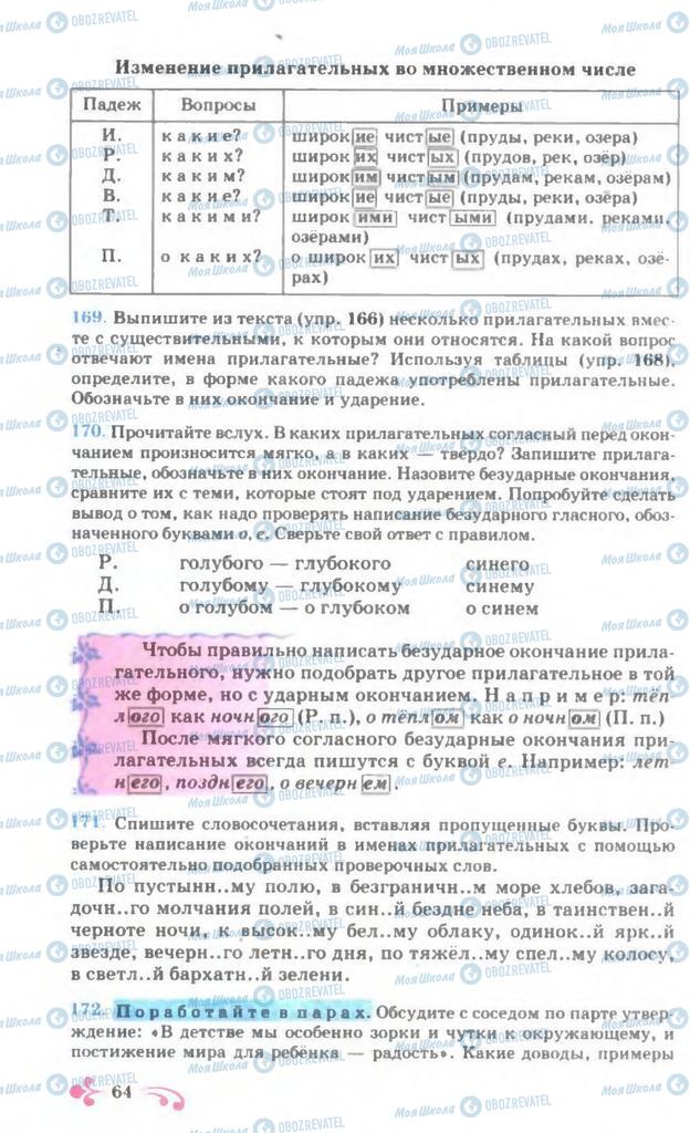 Підручники Російська мова 7 клас сторінка 64